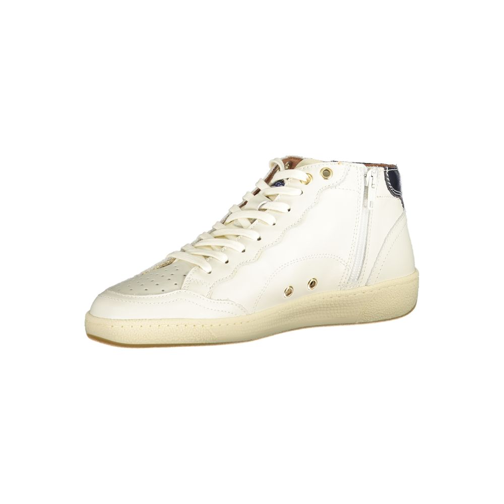 Blauer White Leather Men Sneaker