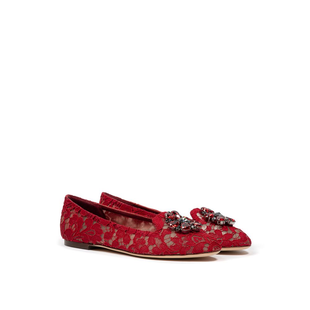 Dolce & Gabbana Red Viscose Flat Shoe