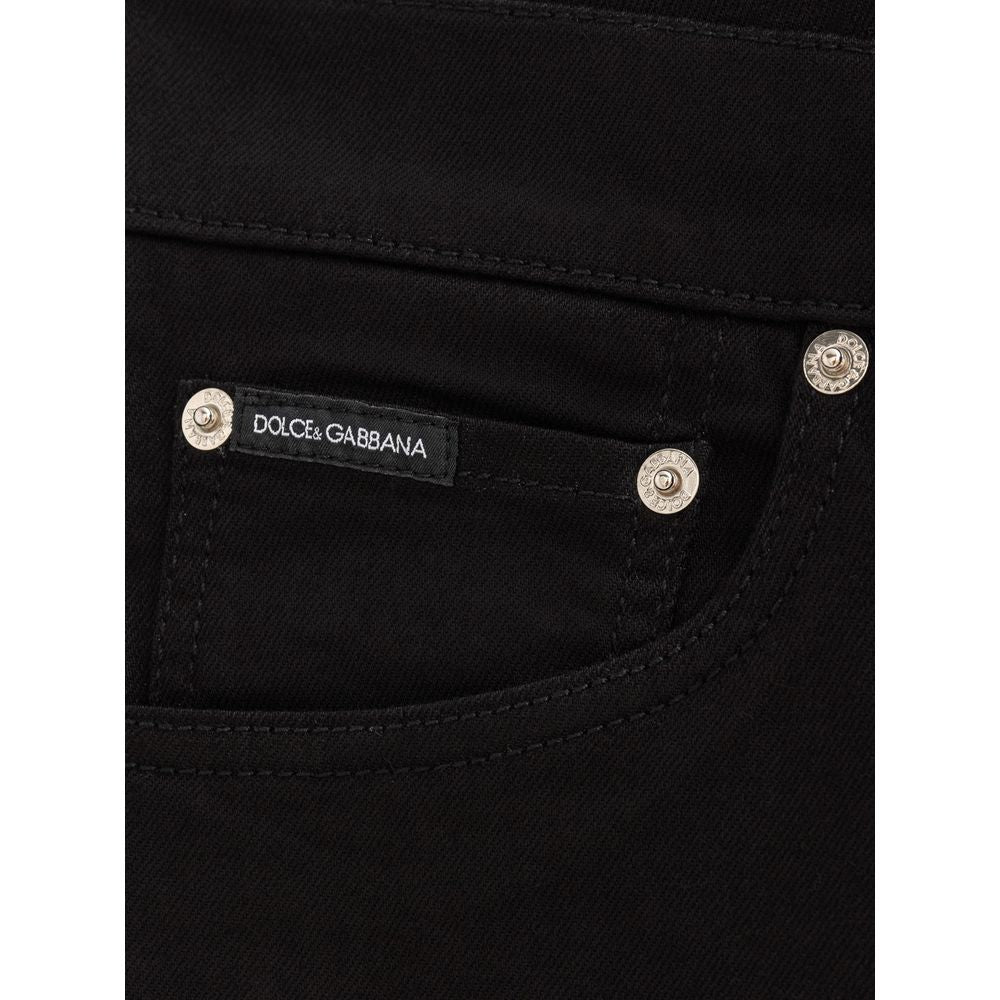 Dolce & Gabbana Black Cotton Jeans & Pant