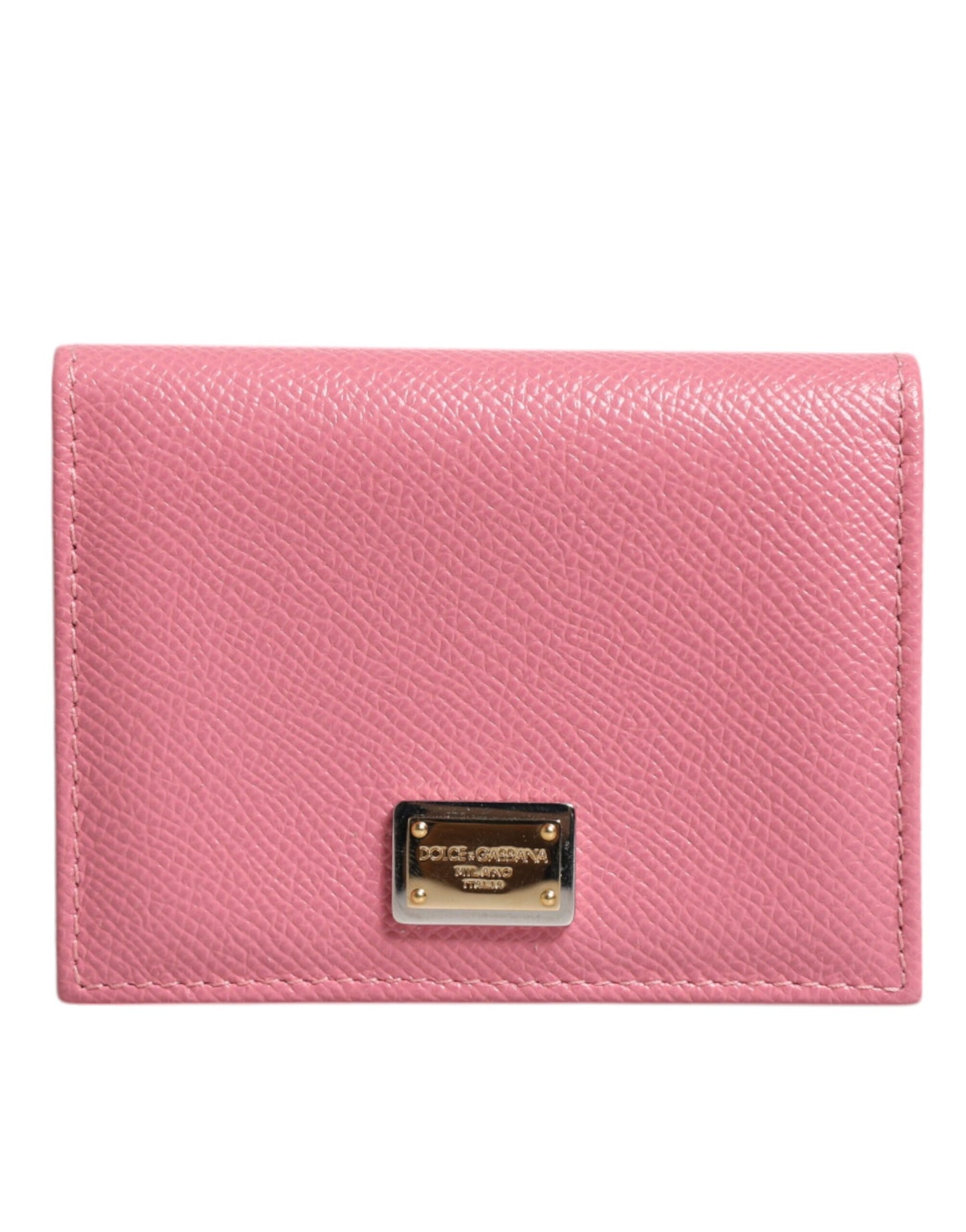 Dolce & Gabbana Pink Calfskin Leather DG Logo Bifold Card Slot Wallet