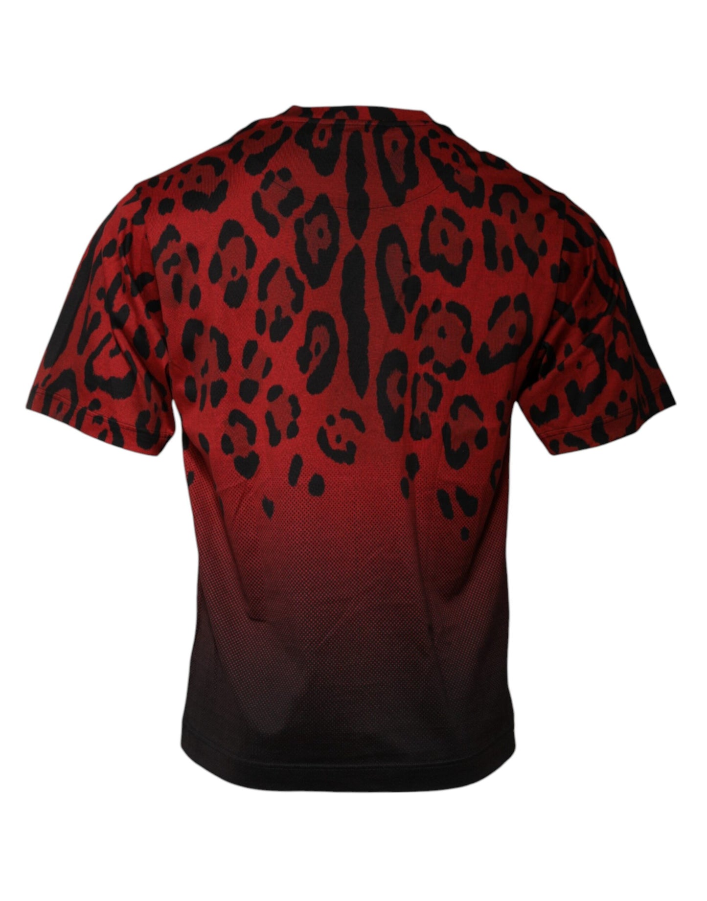 Dolce & Gabbana Red Leopard Cotton Short Sleeves T-shirt