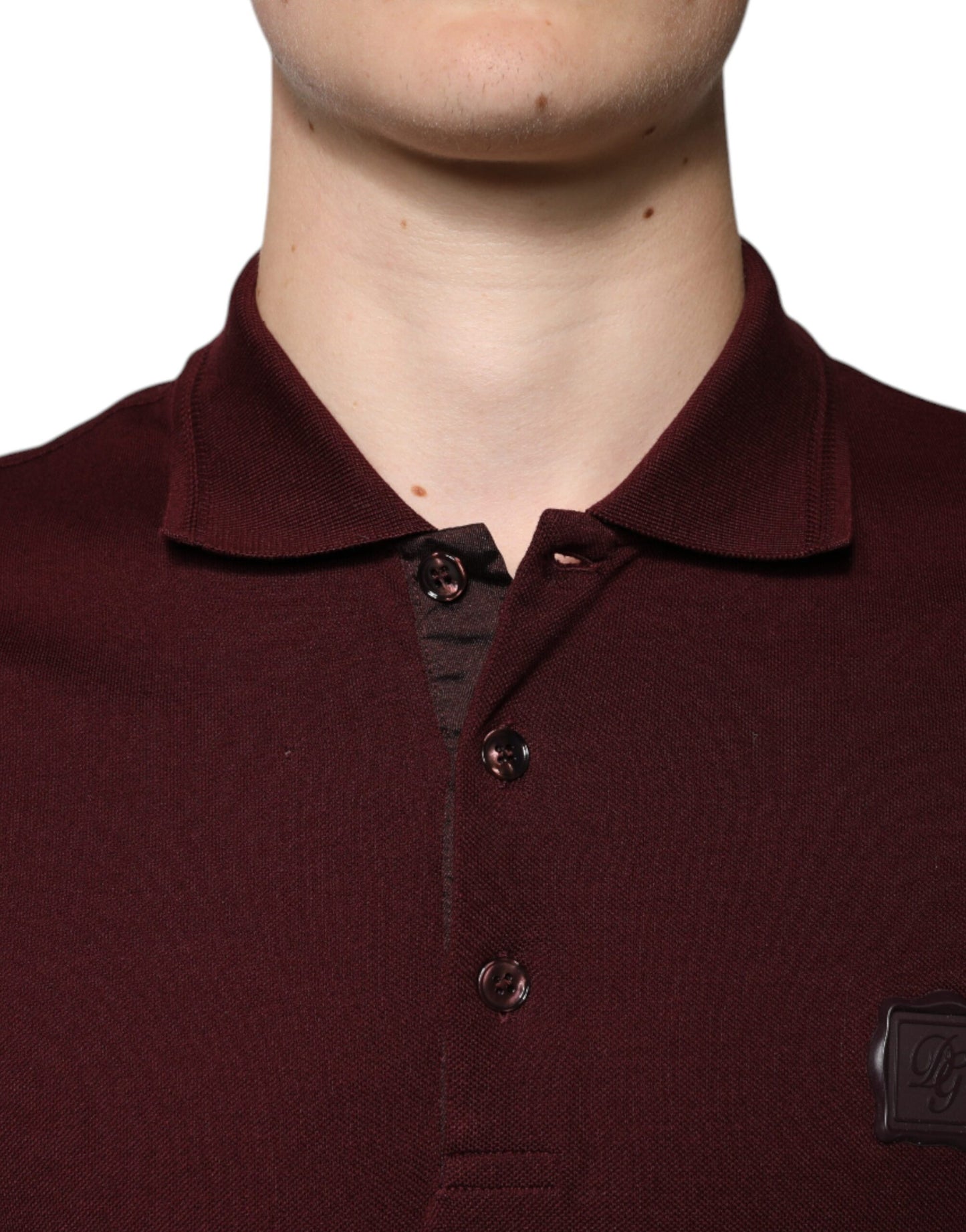 Dolce & Gabbana Maroon Collared Short Sleeves Polo T-shirt