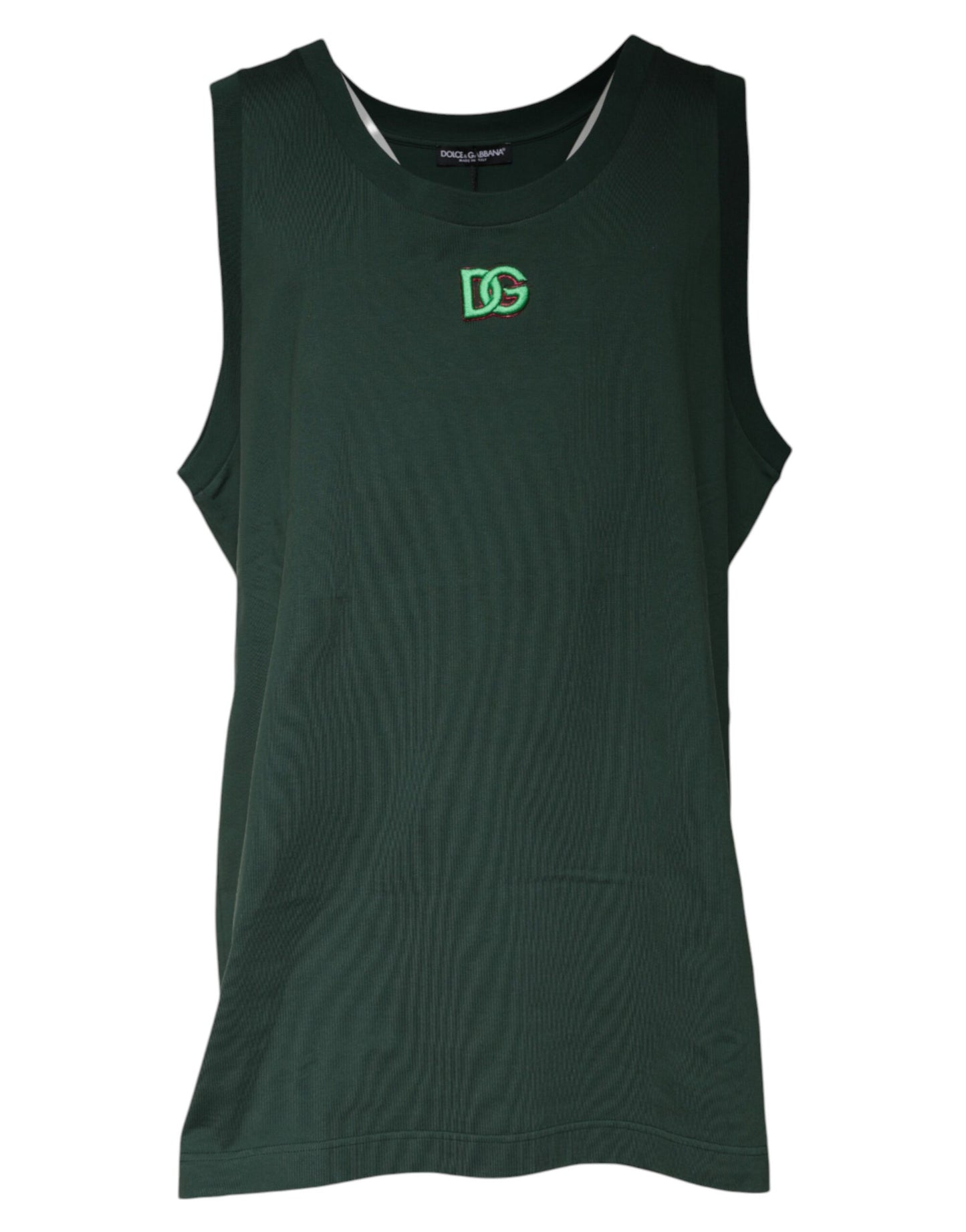 Dolce & Gabbana Green DG Sleeveless Round Neck Tank T-shirt