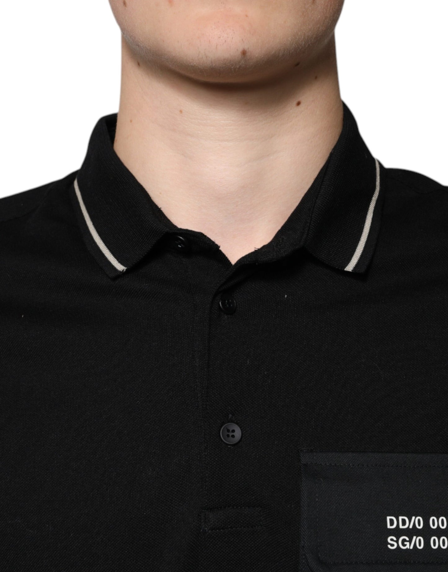 Dolce & Gabbana Black White Cotton Short Sleeves Polo T-shirt