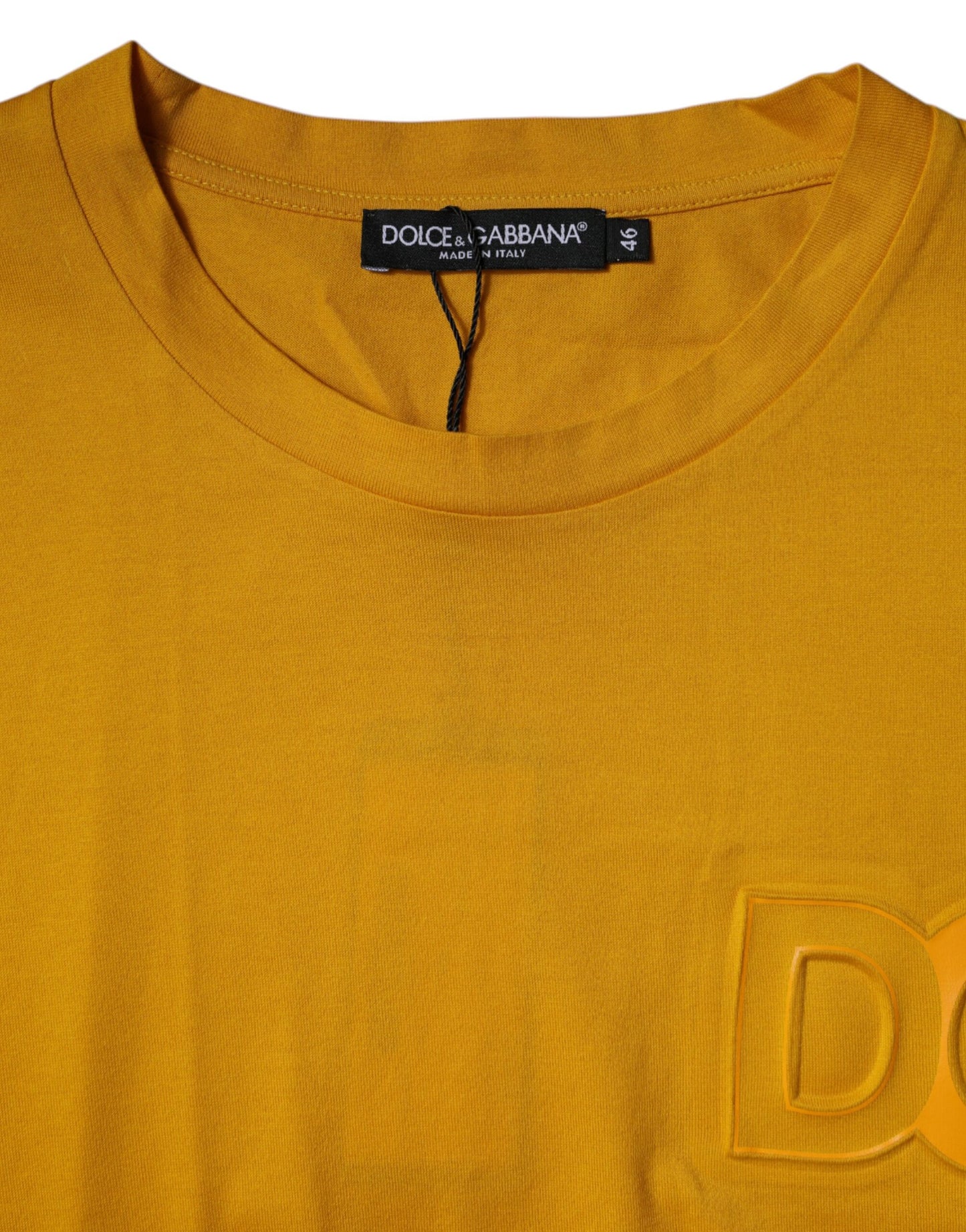 Dolce & Gabbana Dark Yellow Logo Crew Neck Short Sleeves T-shirt