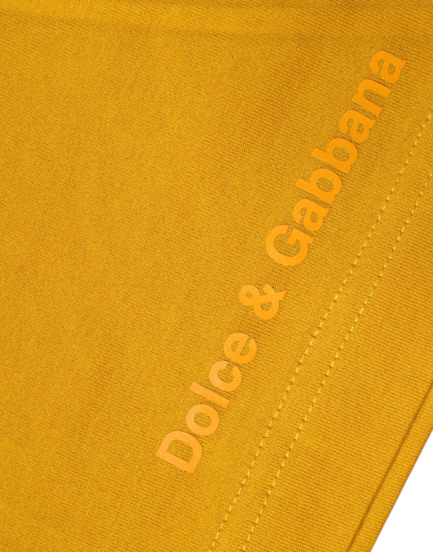 Dolce & Gabbana Dark Yellow Logo Crew Neck Short Sleeves T-shirt