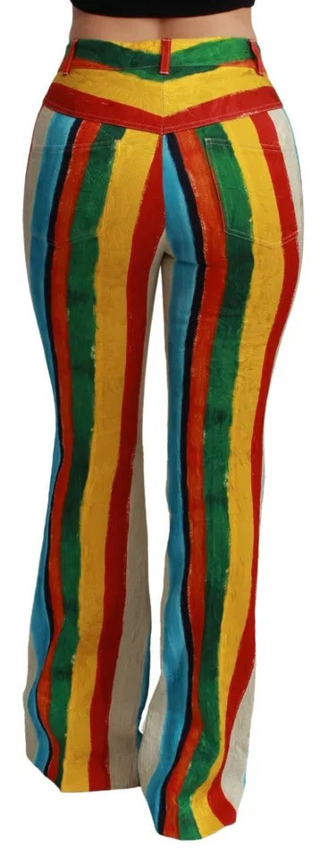 Dolce & Gabbana Multicolor Flared Riga Pittorica Pants