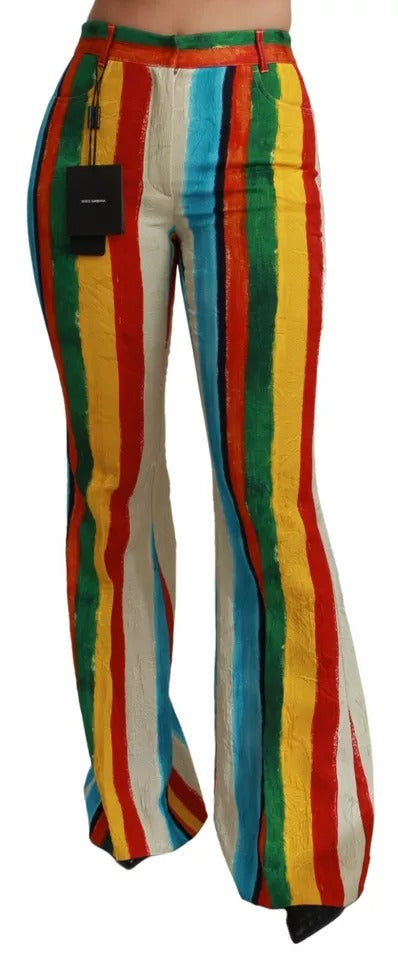 Dolce & Gabbana Multicolor Flared Riga Pittorica Pants