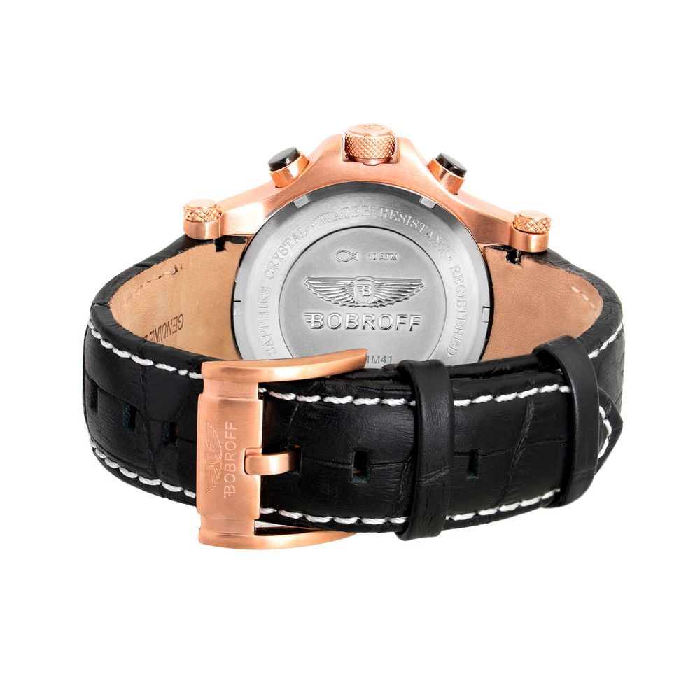 Bobroff Black Leather Watch