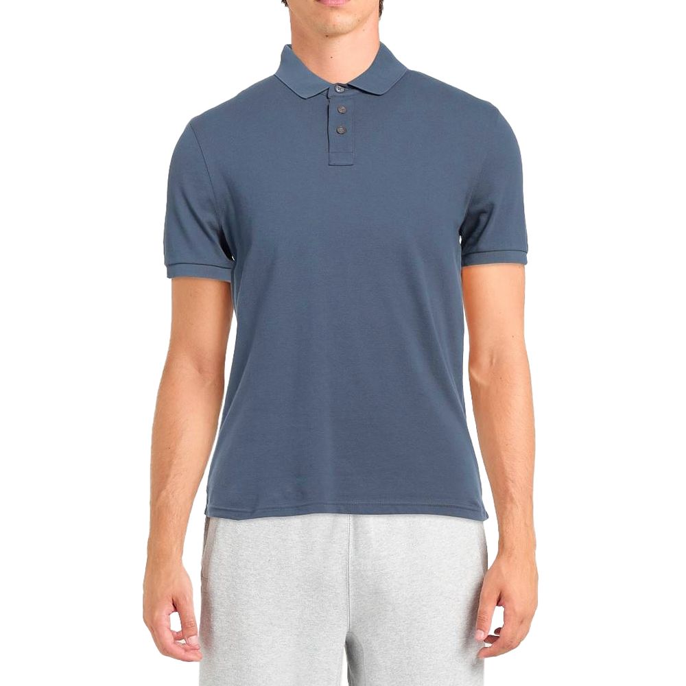 Alpha Studio Blue Cotton Polo Shirt