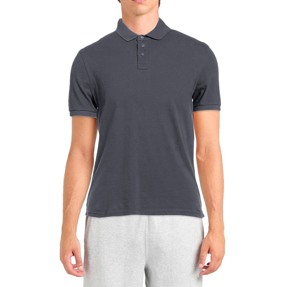 Alpha Studio Gray Cotton Polo Shirt