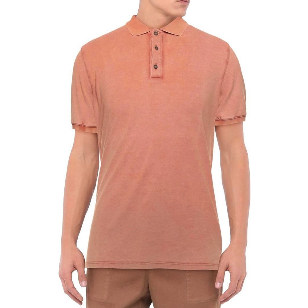 Alpha Studio Pink Cotton Polo Shirt