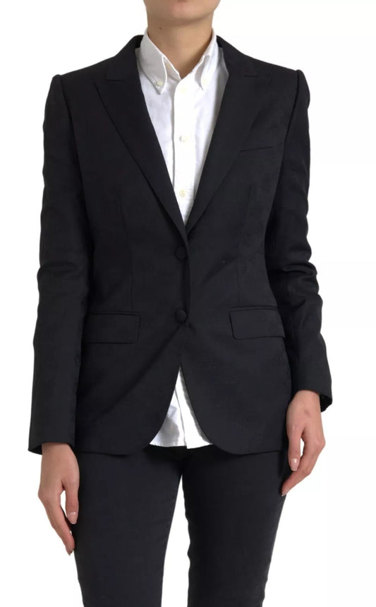 Dolce & Gabbana Black Long Sleeve Coat Blazer Jacket