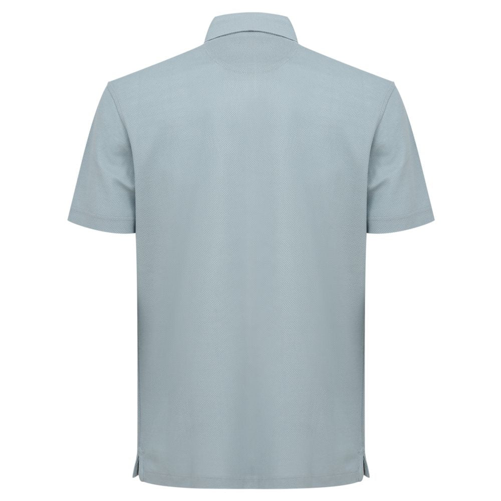 Corneliani Light Blue Cotton Polo Shirt