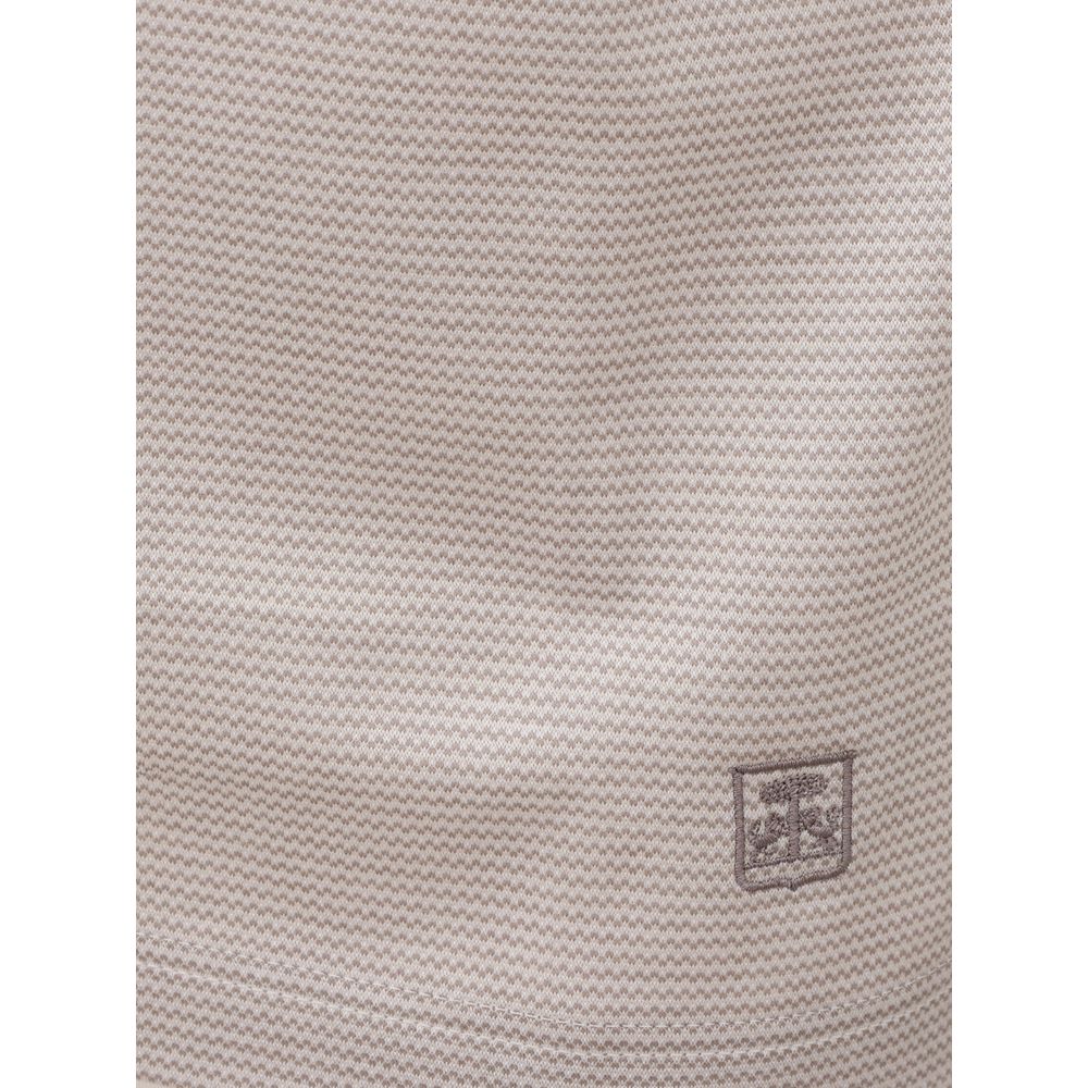 Corneliani White Cotton Polo Shirt