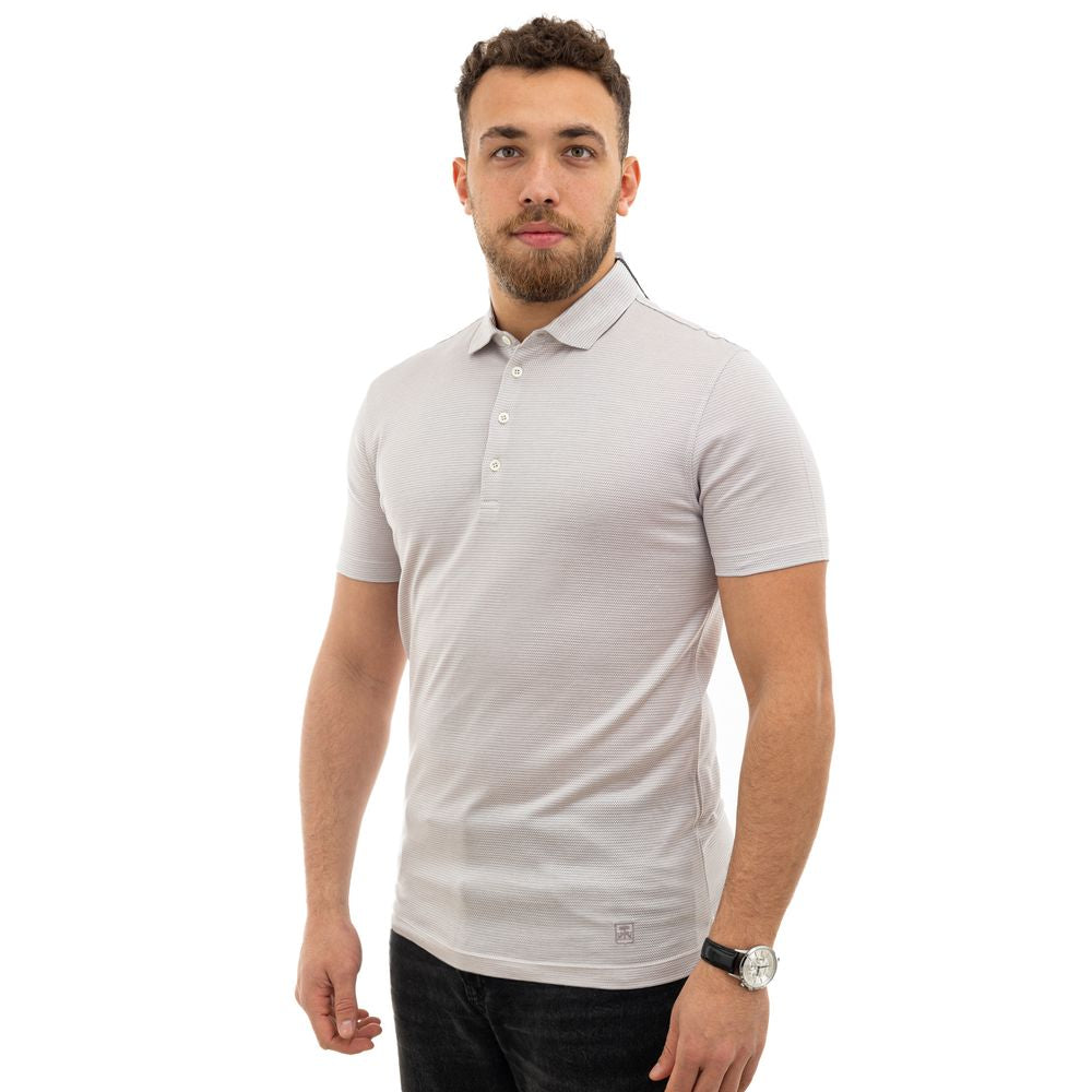 Corneliani White Cotton Polo Shirt