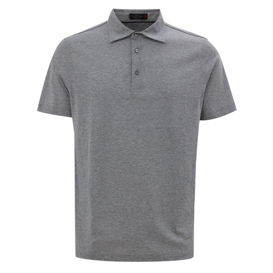 Corneliani Gray Cotton Polo Shirt