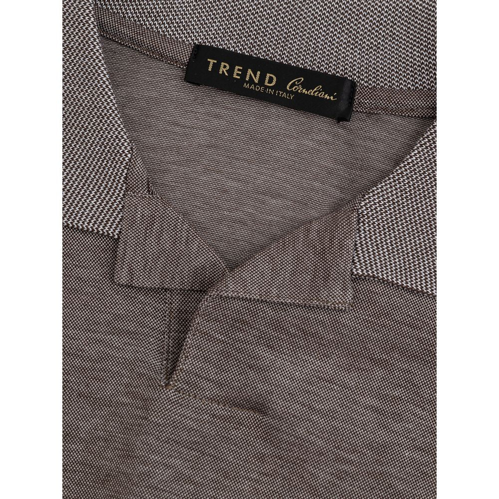 Corneliani Gray Cotton Polo Shirt