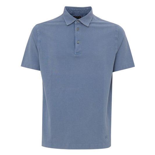 Corneliani Navy Blue Cotton Polo Shirt