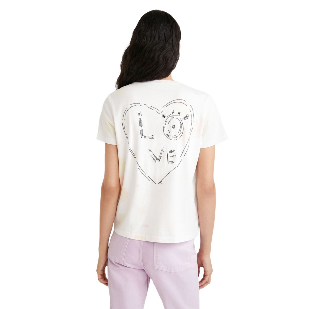 Desigual White Cotton Tops & T-Shirt