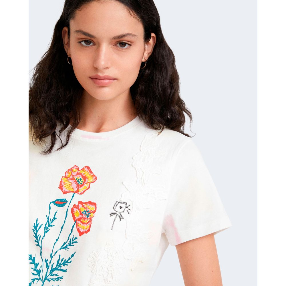 Desigual White Cotton Tops & T-Shirt