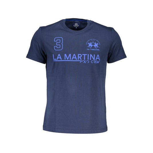 La Martina Blue Cotton Men T-Shirt