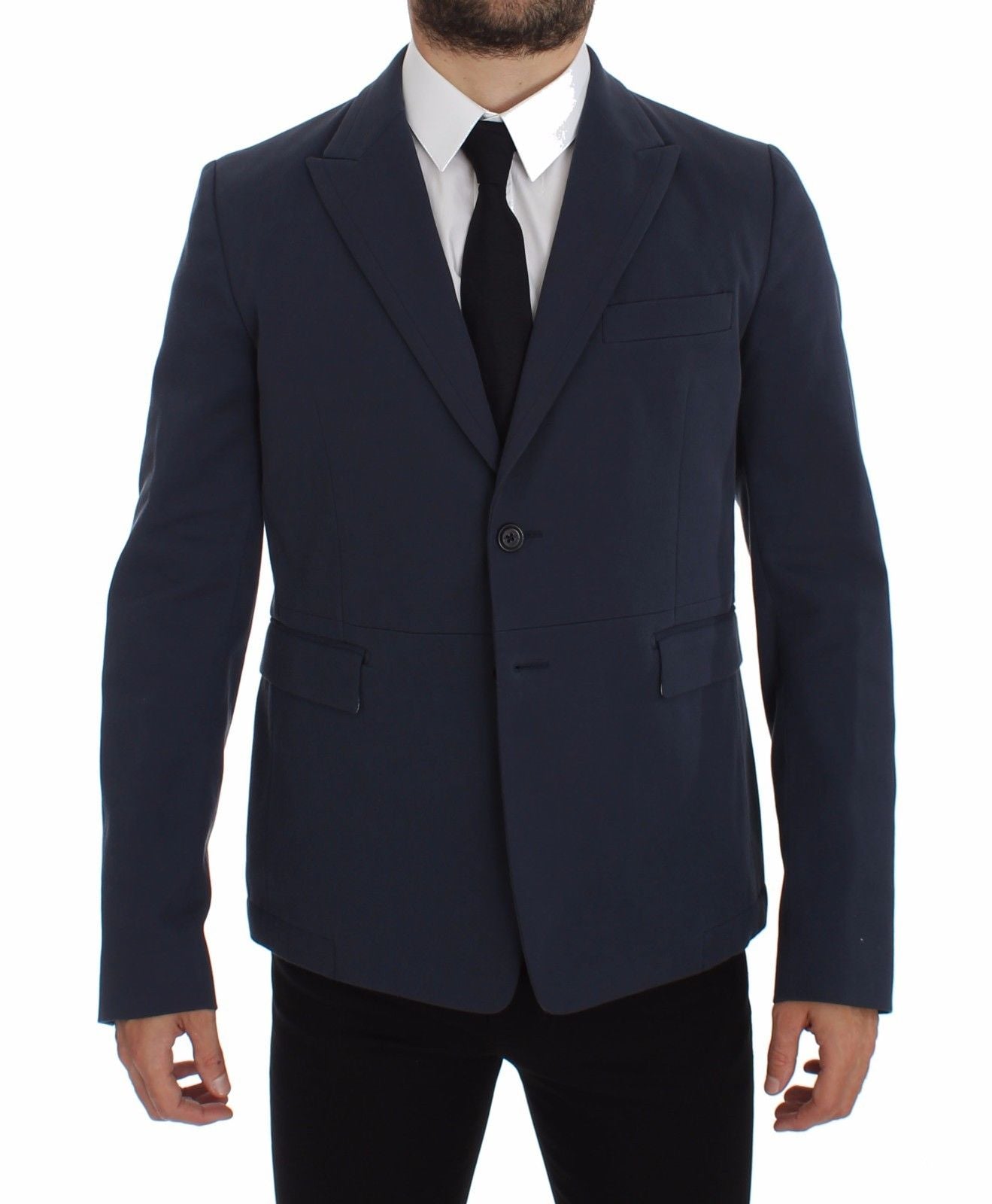 Dolce & Gabbana Elegant Blue Cotton Stretch Blazer Jacket